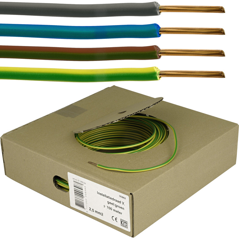 Cable electrique rigide domestique H07VR 10mm? Noir C100m[FILH07VR10NRC100]  - TEXYS